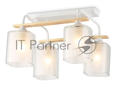 Светильник Ambrella light TR3033246/4 WH/WD белый/дерево E27/4 max 60W 340*340*245