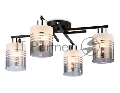 Светильник Ambrella light TR303212/4 BK/CH/SM/FR черный/хром/дымчатый/белый матовый E27*4 max 60W D515*200