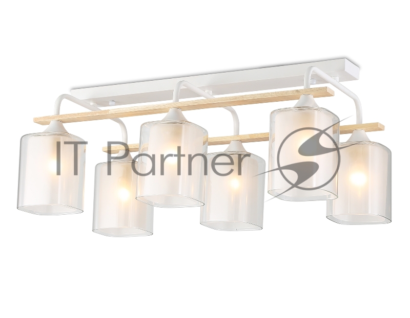 Светильник Ambrella light TR3033247/6 WH/WD белый/дерево E27/6 max 60W 580*340*245