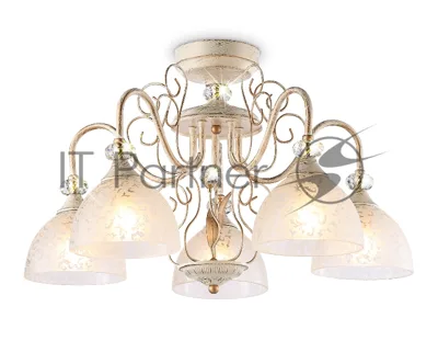Светильник Ambrella light TR3057/5 BG/GD/FR бежевый/золото/белый матовый E27/5 max 40W D600*380
