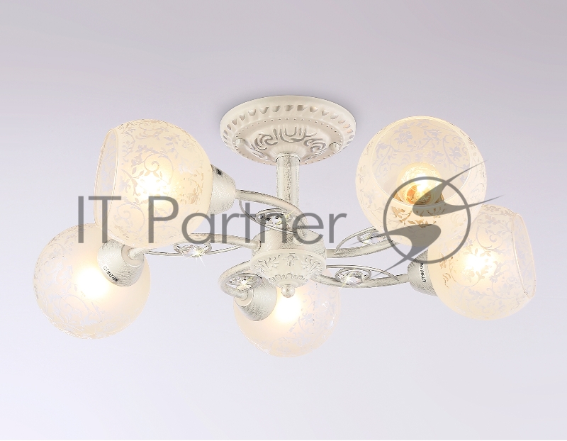 Светильник Ambrella light TR3062/5 WH/SL/FR белый/серебро/белый матовый E27/5 max 40W D615*245