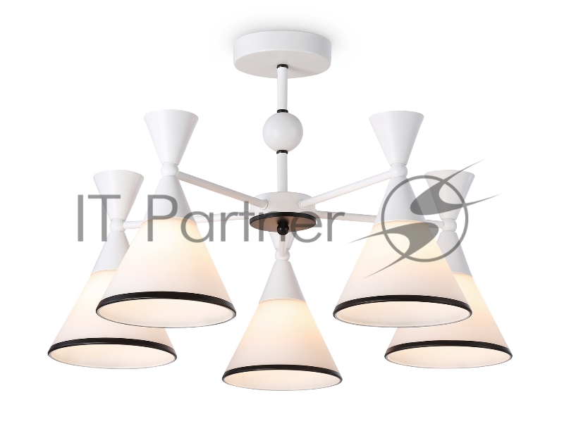 Светильник Ambrella light TR3165/5 WH/BK белый/черный E27/5 max 60W D580*380