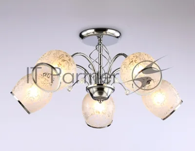 Светильник Ambrella light TR3188/5 CH/CL/FR хром/прозрачный/белый матовый E27/5 max 40W D600*285