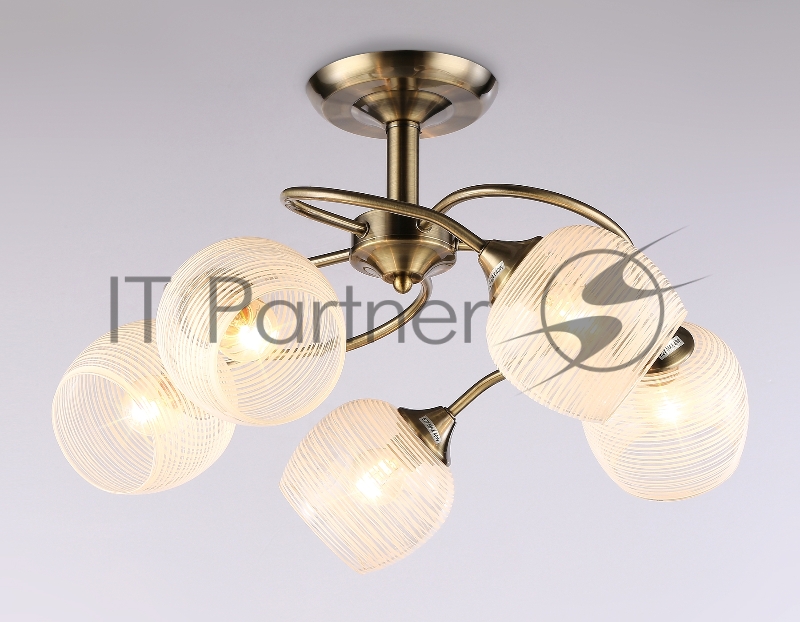 Светильник Ambrella light TR3199/5 SB/CL/FR бронза/прозрачный/белый матовый E27/5 max 40W D600*485