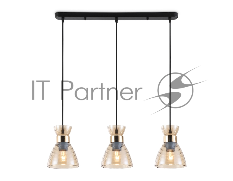 Светильник Ambrella light TR3404/3 BK/FGD/TI черный/золото/янтарь E27/3 max 60W 550*135*1000