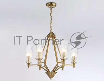 Светильник Ambrella light TR3231/6 BS/FR латунь/белый матовый E14*6 max 40W D610*585
