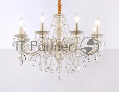 Светильник Ambrella light TR4945/8 WH/GD/CL белый/золото/прозрачный E14/8 max 40W D715*555