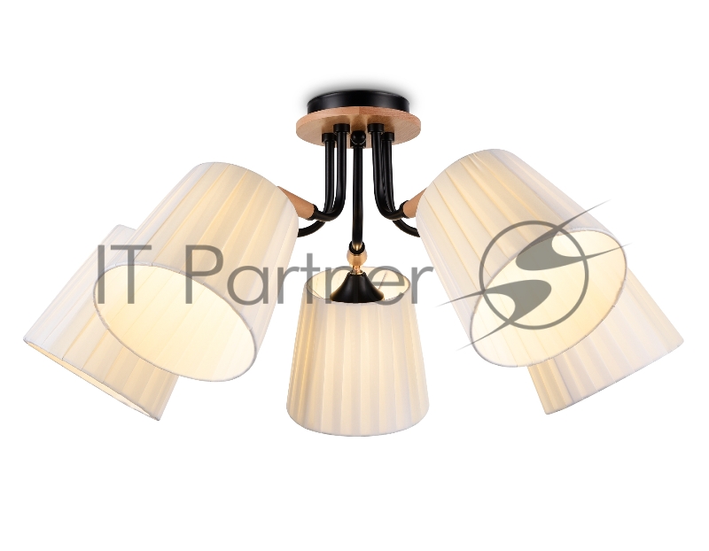 Светильник Ambrella light TR4733/5 BK/LWD черный/светлое дерево E27/5 max 40W D610*270