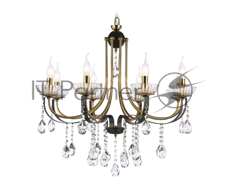 Светильник Ambrella light TR4953/8 BK/GD/CL черный/золото/прозрачный E14*8 max 40W D740*735
