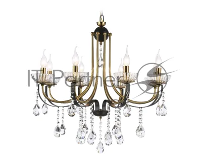 Светильник Ambrella light TR4953/8 BK/GD/CL черный/золото/прозрачный E14*8 max 40W D740*735