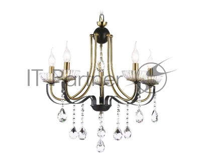 Светильник Ambrella light TR4952/5 BK/GD/CL черный/золото/прозрачный E14*5 max 40W D620*670