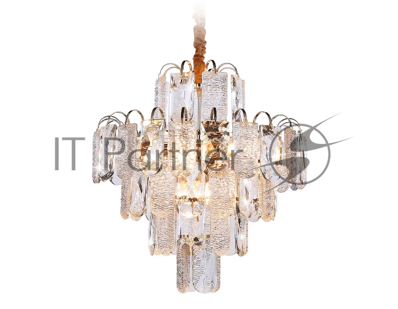 Светильник Ambrella light TR5231/9 SGD/CL/FR золото/прозрачный/белый матовый E27*9 max 40W D500*530