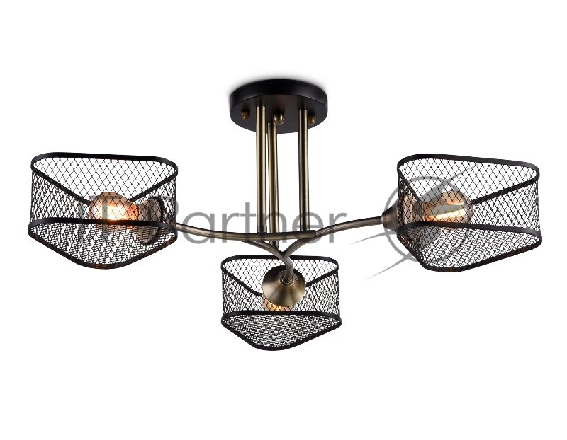 Светильник Ambrella light TR80171/3 SB/BK бронза/черный E27/3 max 40W D600*215