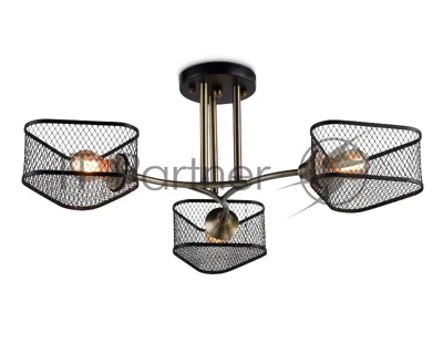Светильник Ambrella light TR80171/3 SB/BK бронза/черный E27/3 max 40W D600*215