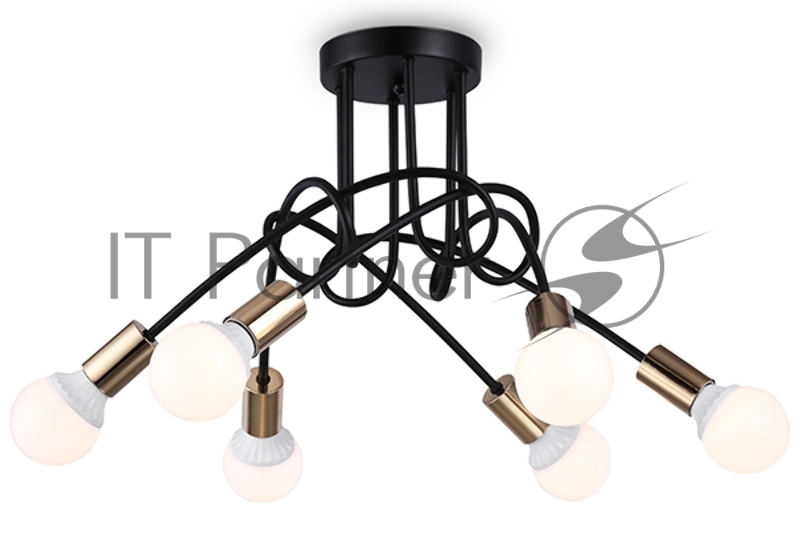 Светильник Ambrella light TR80419/6 BK/GD черный/золото E27/6 max 60W D690*370