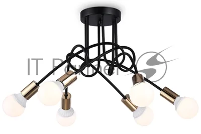 Светильник Ambrella light TR80419/6 BK/GD черный/золото E27/6 max 60W D690*370