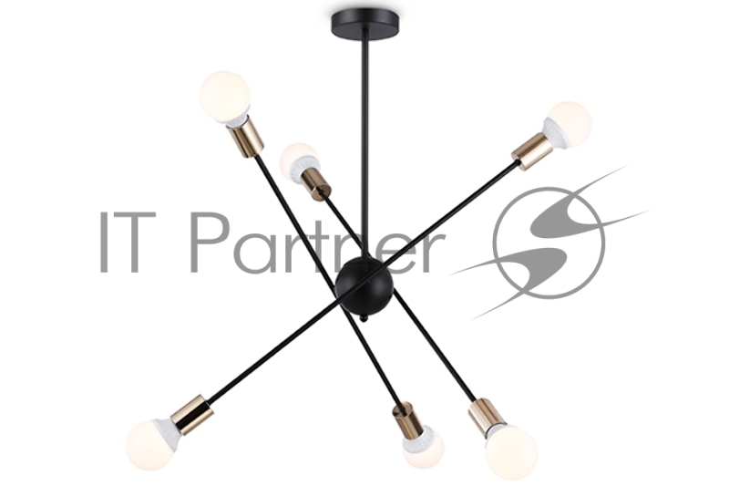 Светильник Ambrella light TR80435/6 BK/GD черный/золото E27/6 max 60W D950*730