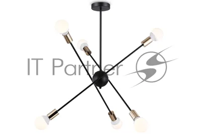Светильник Ambrella light TR80435/6 BK/GD черный/золото E27/6 max 60W D950*730