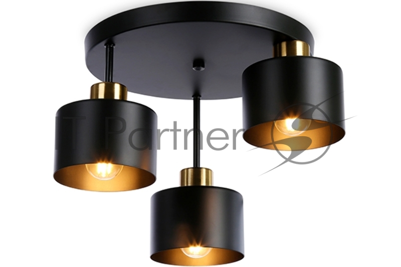 Светильник Ambrella light TR8121/3 BK/BS черный/латунь E27*3 max 40W D370*265