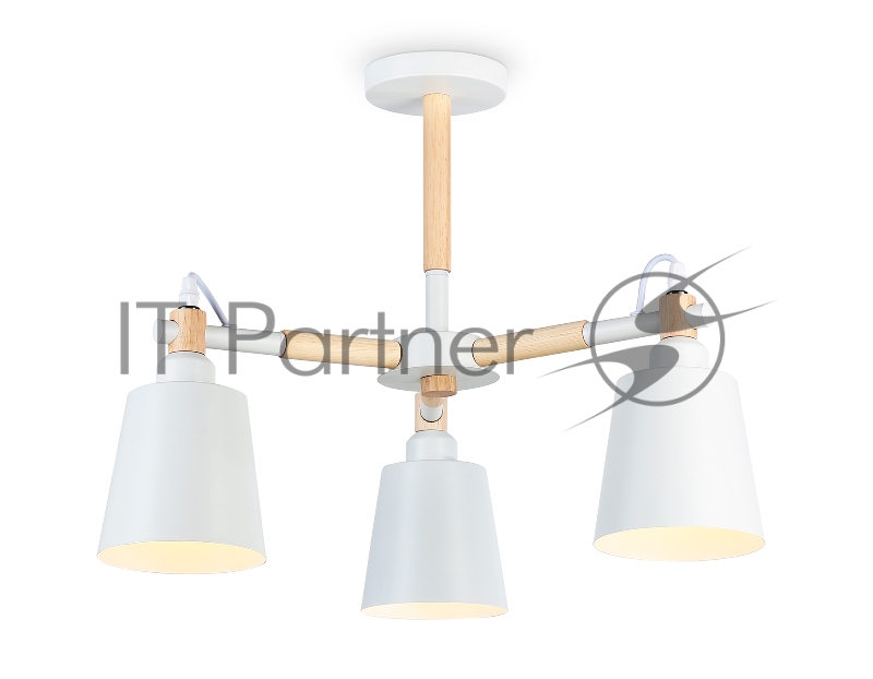 Светильник Ambrella light TR82204/3 WH/LW белый/светлое дерево E27/3 max 40W D560*430