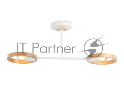 Светильник Ambrella light TR8243/2 WH/LWD белый/светлое дерево E27/2 max 40W 590*165*220