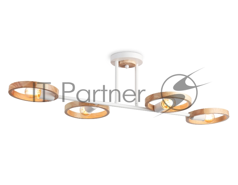 Светильник Ambrella light TR8247/4 WH/LWD белый/светлое дерево E27/4 max 40W 840*360*220