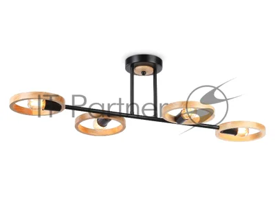 Светильник Ambrella light TR8248/4 BK/LWD черный/светлое дерево E27/4 max 40W 840*360*220
