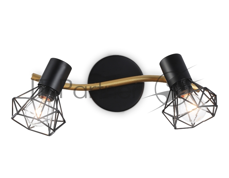 Светильник Ambrella light TR8656/2 BK/GD черный/золото E14/2 max 60W 330*100*185