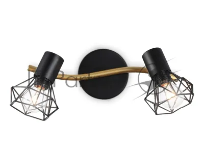 Светильник Ambrella light TR8656/2 BK/GD черный/золото E14/2 max 60W 330*100*185