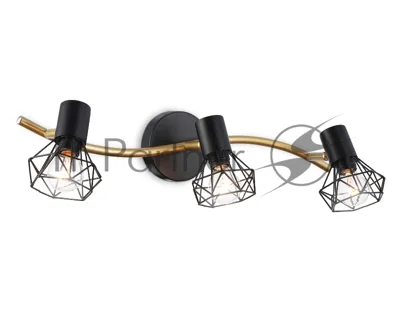 Светильник Ambrella light TR8657/3 BK/GD черный/золото E14/3 max 60W 550*100*185