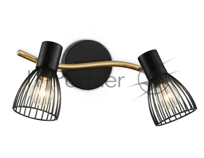 Светильник Ambrella light TR8660/2 BK/GD черный/золото E14/2 max 60W 330*100*170