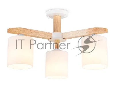 Светильник Ambrella light TR83112/3 WH/LW белый/светлое дерево E27/3 max 40W D580*320