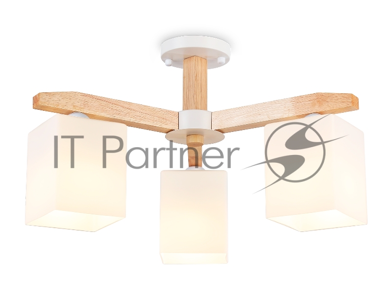 Светильник Ambrella light TR83115/3 WH/LW белый/светлое дерево E27/3 max 40W D580*320