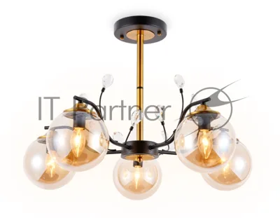 Светильник Ambrella light TR9072/5 BK/TI черный/янтарь E14 max 40W D620*420