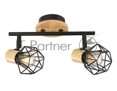 Светильник Ambrella light TR8752/2 BK/WD черный/дерево IP20 E27/2 310*115*200