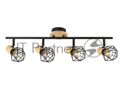 Светильник Ambrella light TR8754/4 BK/WD черный/дерево IP20 E27/4 615*115*200