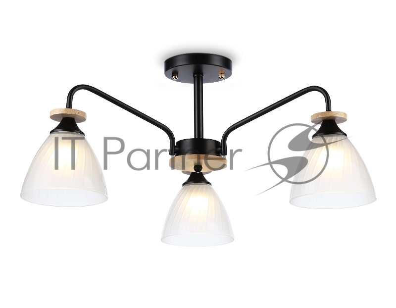 Светильник Ambrella light TR9564/3 BK/FR черный/белый матовый E27/3 max 40W D620*250