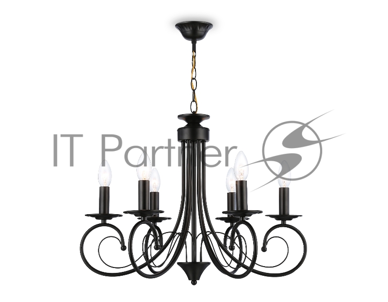 Светильник Ambrella light TR9612/6 BK черный E14/6 max 40W D560*650