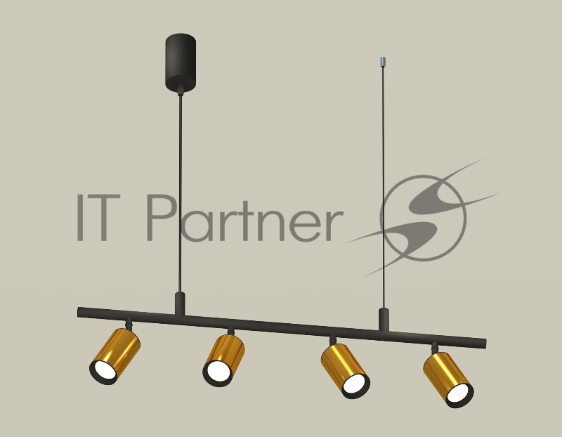 Светильник Ambrella light XB9002300/4 SBK/PYG черный песок/золото желтое полированное MR16 GU5.3 (С9002, С6327, N6102)