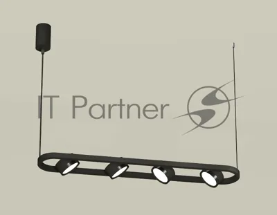 Светильник Ambrella light XB9164100/4 SBK/PBK черный песок/черный полированный GX53 (C9164, N8113)