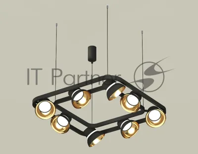 Светильник Ambrella light XB9182081/8 SBK/PYG/CL черный песок/золото желтое полированное/прозрачный GX53 (С9182, N8145)