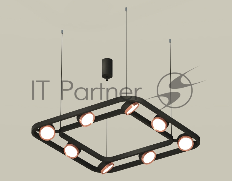 Светильник Ambrella light XB9182103/8 SBK/PPG черный песок/золото розовое полированное GX53 (C9182, N8126)