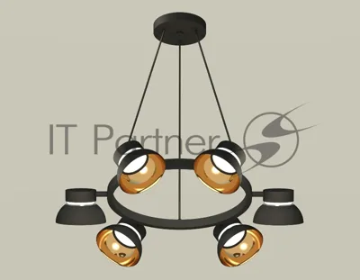Светильник Ambrella light XB9193101/6 SBK/PYG/CL черный песок/золото желтое полированное/прозрачный GX53 (C9193, N8145)
