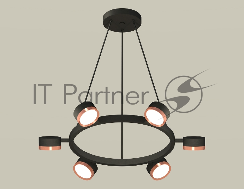 Светильник Ambrella light XB9193153/6 SBK/PPG черный песок/золото розовое полированное GX53 (C9193, N8126)