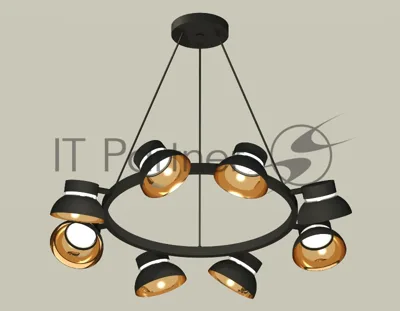 Светильник Ambrella light XB9198101/8 SBK/PYG/CL черный песок/золото желтое полированное/прозрачный GX53 (C9198, N8145)