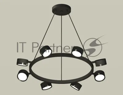 Светильник Ambrella light XB9198150/8 SBK/PBK черный песок/черный полированный GX53 (C9198, N8113)