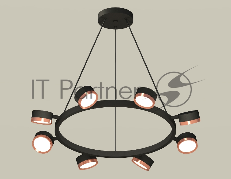 Светильник Ambrella light XB9198153/8 SBK/PPG черный песок/золото розовое полированное GX53 (C9198, N8126)