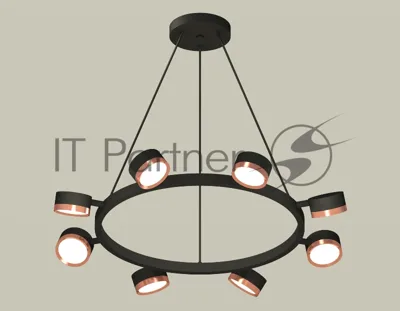 Светильник Ambrella light XB9198153/8 SBK/PPG черный песок/золото розовое полированное GX53 (C9198, N8126)