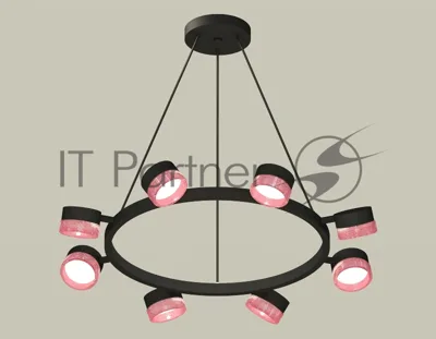 Светильник Ambrella light XB9198251/8 SBK/PI черный песок/розовый GX53 (C9198, N8486)