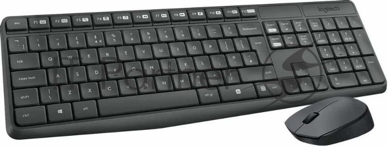 Комплект клавиатура+мышь Logitech MK235 беспроводной, USB, 1000 DPI, серый ( неоригинальная гравировка)